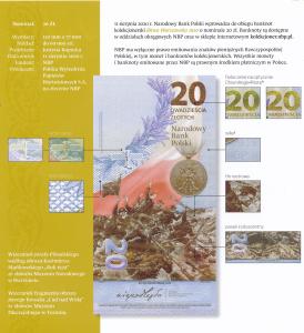 Banknot 20 złotych 2020 - Bitwa Warszawska 1920 Piłsudski st.UNC