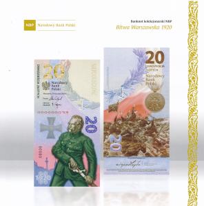 Banknot 20 złotych 2020 - Bitwa Warszawska 1920 Piłsudski st.UNC