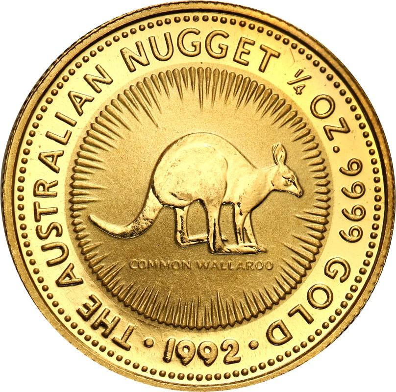 Australia Elżbieta II 25 dolarów 1992 Kangur (1/4 uncji złota Au.999) st. L