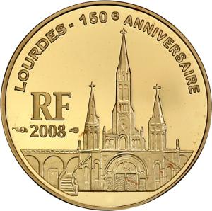 Francja 10 Euro 2008 Lourdes 1/4 uncji złota st.L