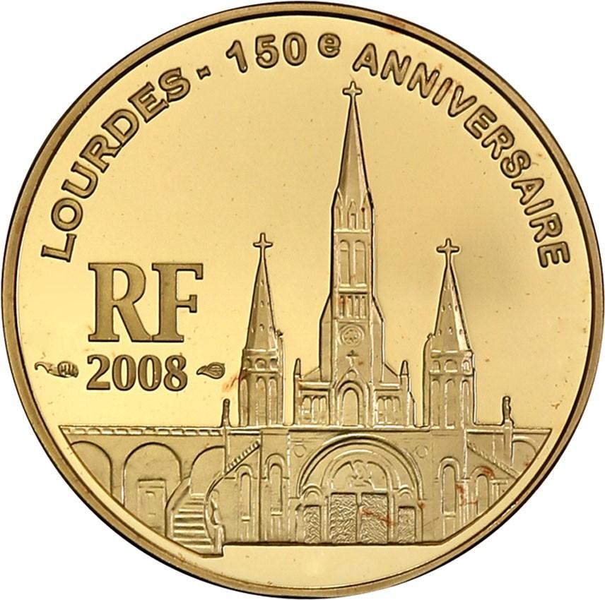 Francja 10 Euro 2008 Lourdes 1/4 uncji złota st.L