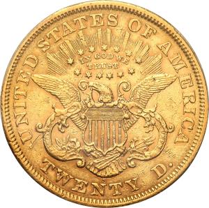 USA. 20 dolarów 1867 S San Francisco PCGS AU50