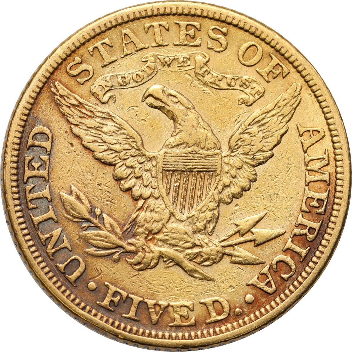 USA. Złote 5 dolarów 1881 Liberty Filadelfia
