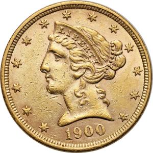 USA. Złote 5 dolarów 1900 Liberty Filadelfia