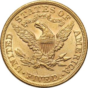 USA. Złote 5 dolarów 1893 Liberty Filadelfia