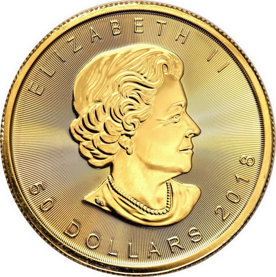 Kanada Złote 50 dolarów LIŚĆ KLONOWY uncja złota