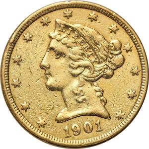 USA Złote 5 dolarów 1901 Philadelphia