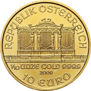 Austria 10 Euro 2009 Filharmonicy 1/10 uncji złota
