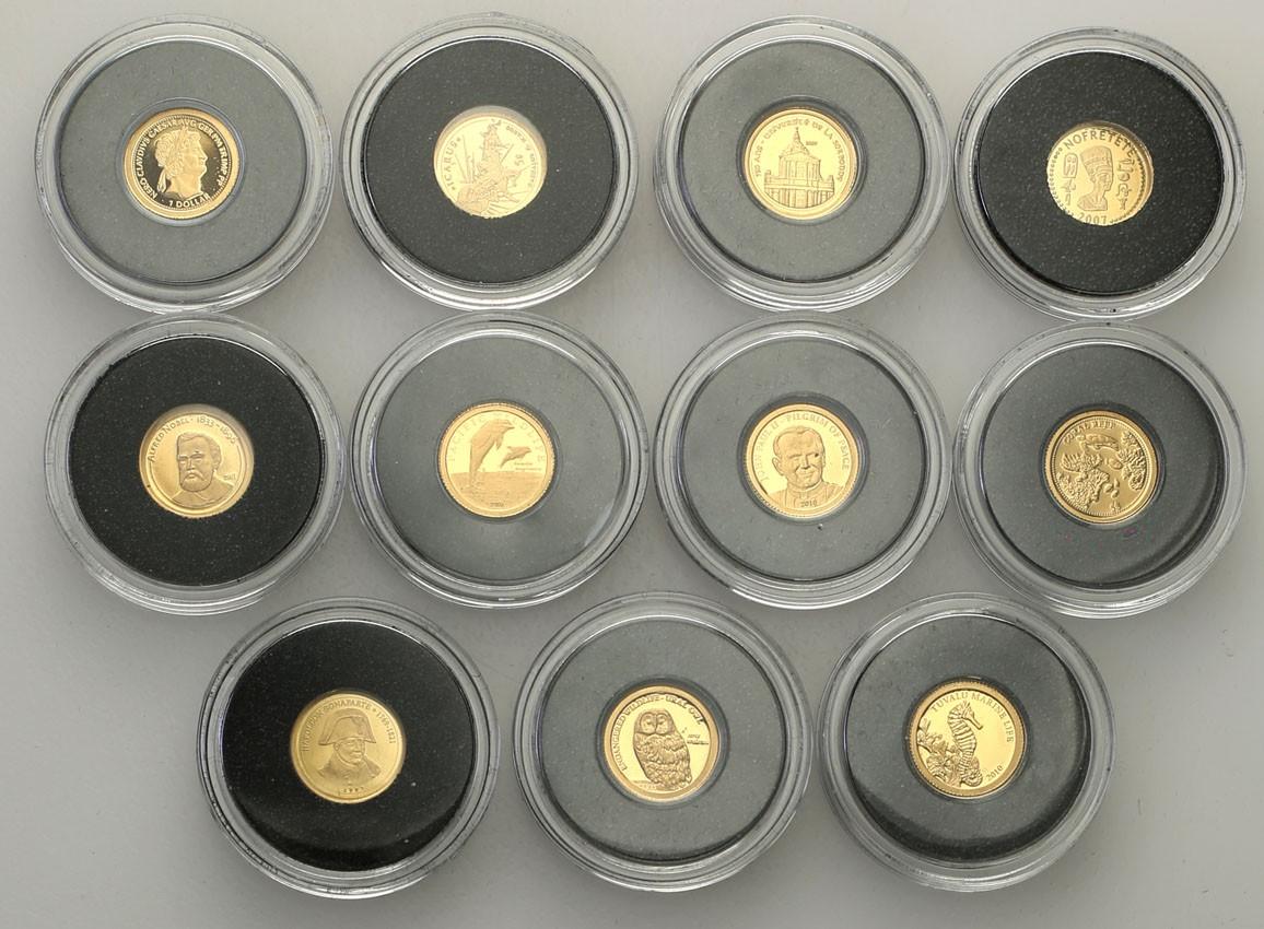 Świat najmniejsze monety złote 11 sztuk