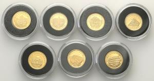 Świat najmniejsze monety złote 7 sztuk