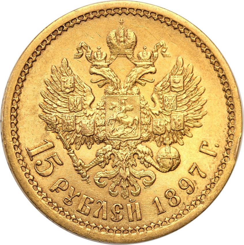 Rosja Mikołaj II 15 Rubli 1897 st.1-/2+