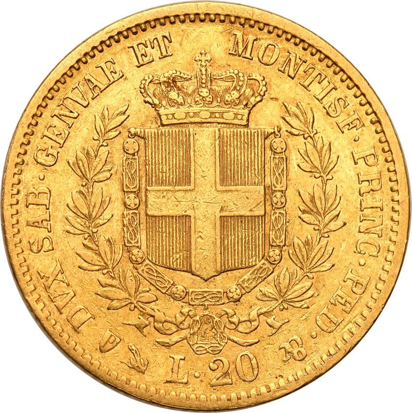 Włochy Sardynia 20 lirów 1853 kotwica st.3