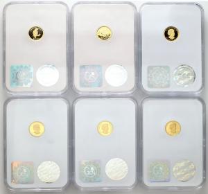 Kanada zestaw 6 x 50 centów 2004-2013 ZŁOTO