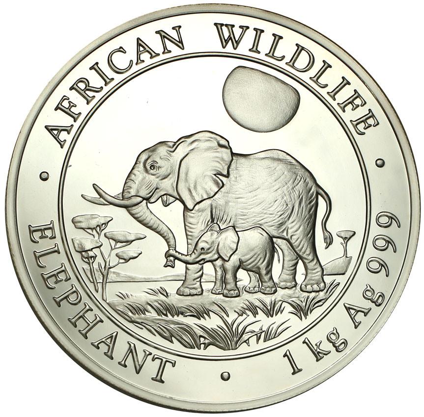 Somalia 2000 Shillings 2011 (1 kg Ag .999) słoń st.L