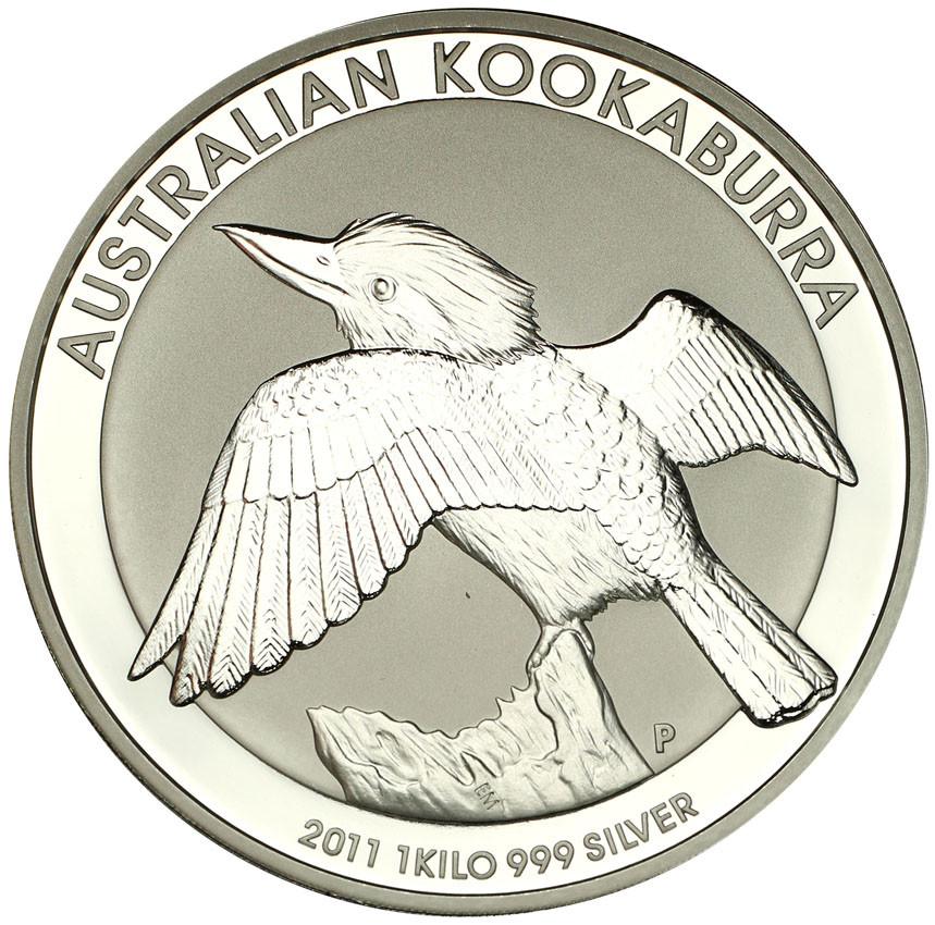 Australia 30 dolarów 2011 (1 kg Ag .999) kookaburra st.L