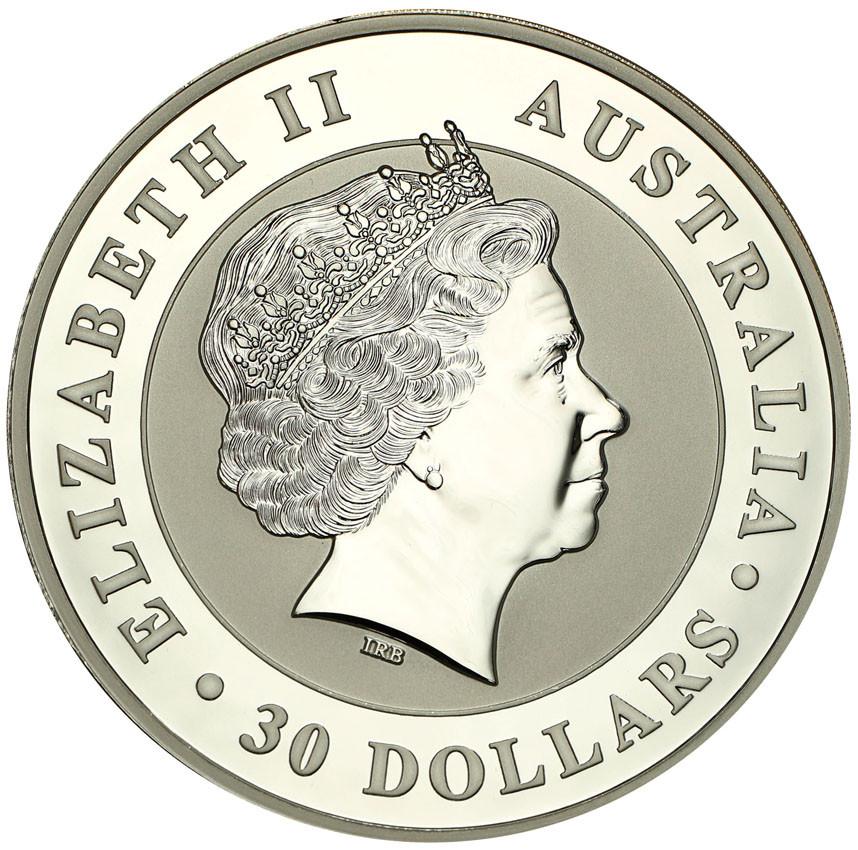 Australia 30 dolarów 2011 (1 kg Ag .999) kookaburra st.L