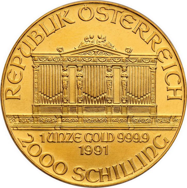 Złoty Wiedeński Filharmonicy - Uncja czystego złota 1 Oz Au.999
