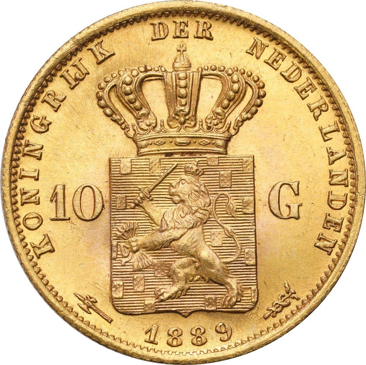 Holandia. Wilhelm III (1849–1890) 10 guldenów 1889