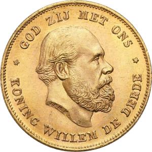Holandia. Wilhelm III (1849–1890) 10 guldenów 1875, Utrecht