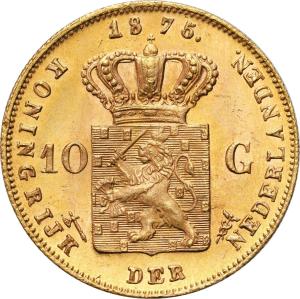 Holandia. Wilhelm III (1849–1890) 10 guldenów 1875, Utrecht