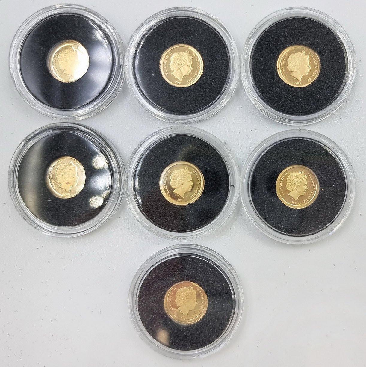 Kolekcja - Najmniejsze złote monety świata - 7 monet - ZŁOTO