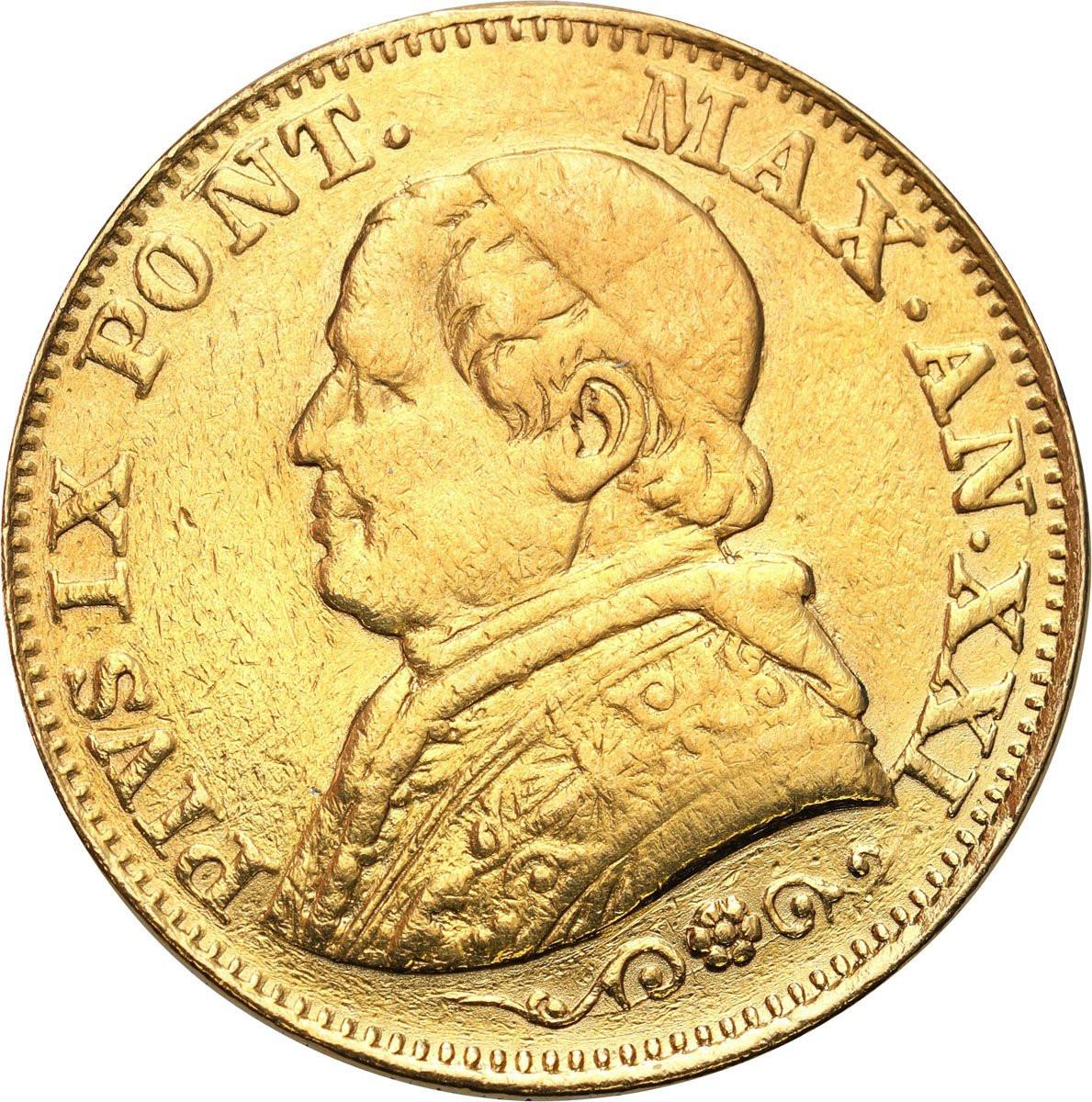 Watykan 10 lirów 1866 / XXI Pius IX RZADKA
