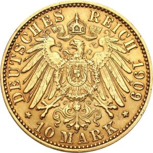 Niemcy Prusy. Wilhelm II. 10 Marek 1909 A, Berlin