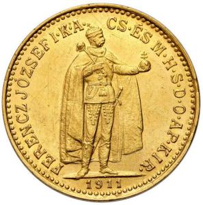 Węgry. Franciszek Józef 10 koron 1911 KB - PIĘKNE