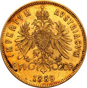 Austria 8 Florenów = 20 Franków 1889 st.2