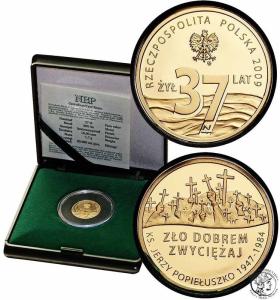 Polska III RP 37 złotych 2009 Popiełuszko st.L