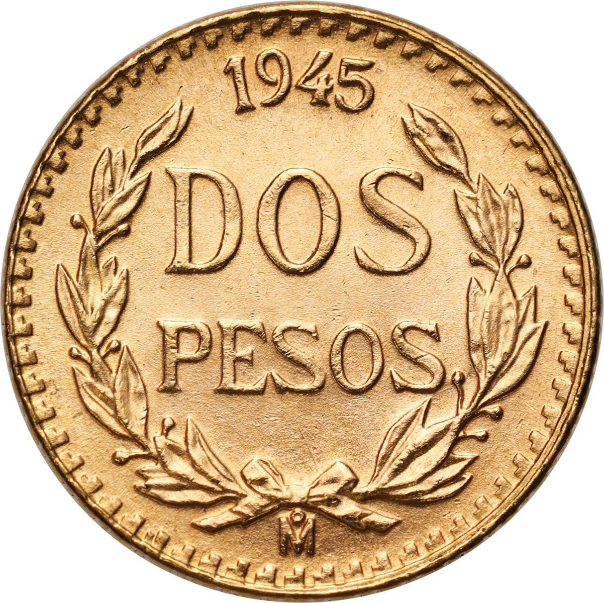 Meksyk. 2 pesos 1945 - ZŁOTO