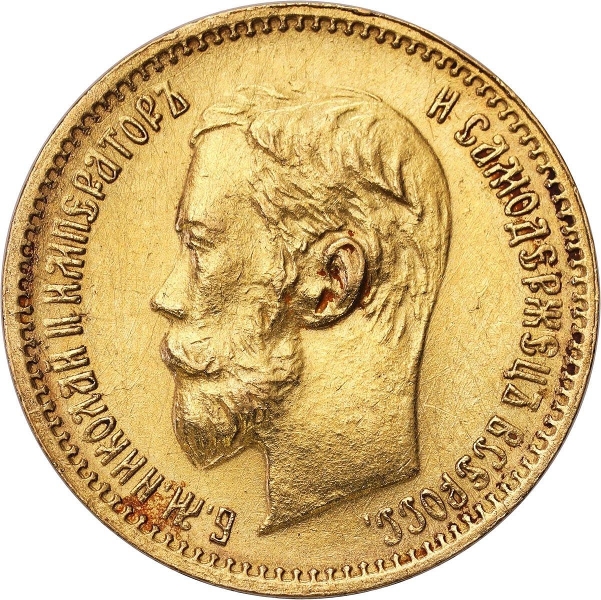 Rosja. Mikołaj II. 5 rubli 1902 AP, Petersburg