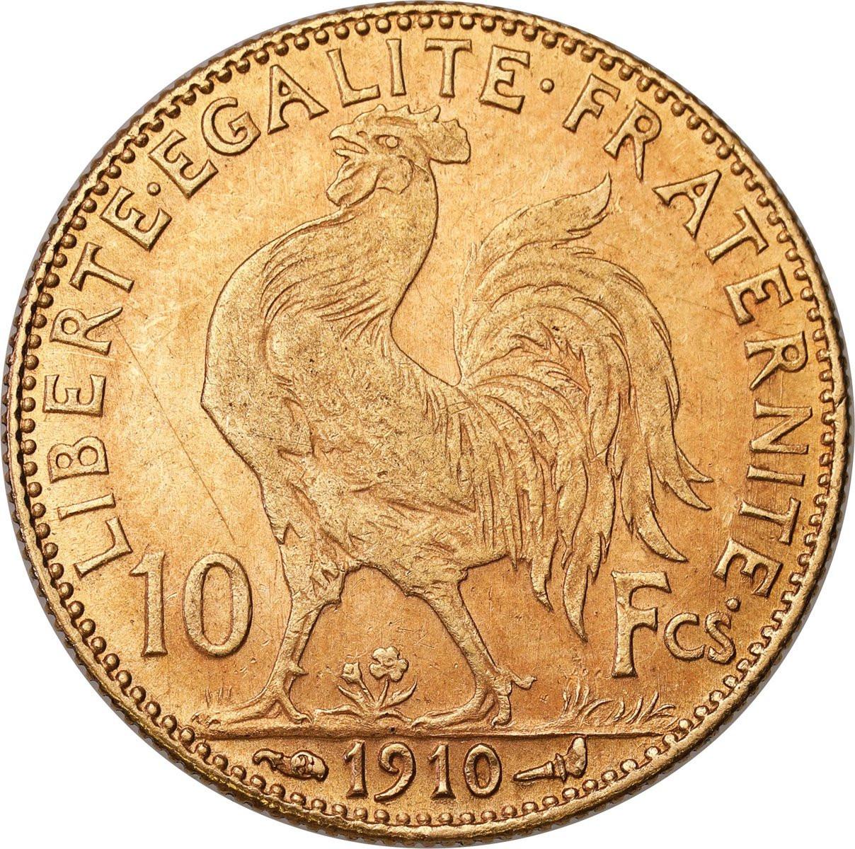 Francja. 10 franków 1910 Kogut