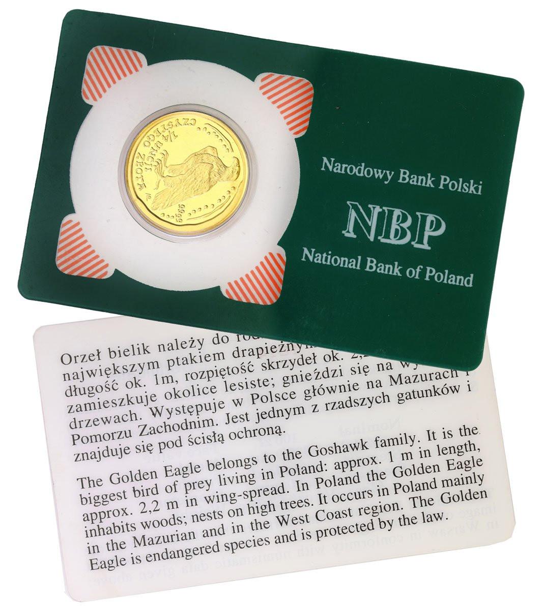 100 złotych 1996 Orzeł Bielik – 1/4 UNCJI ZŁOTO