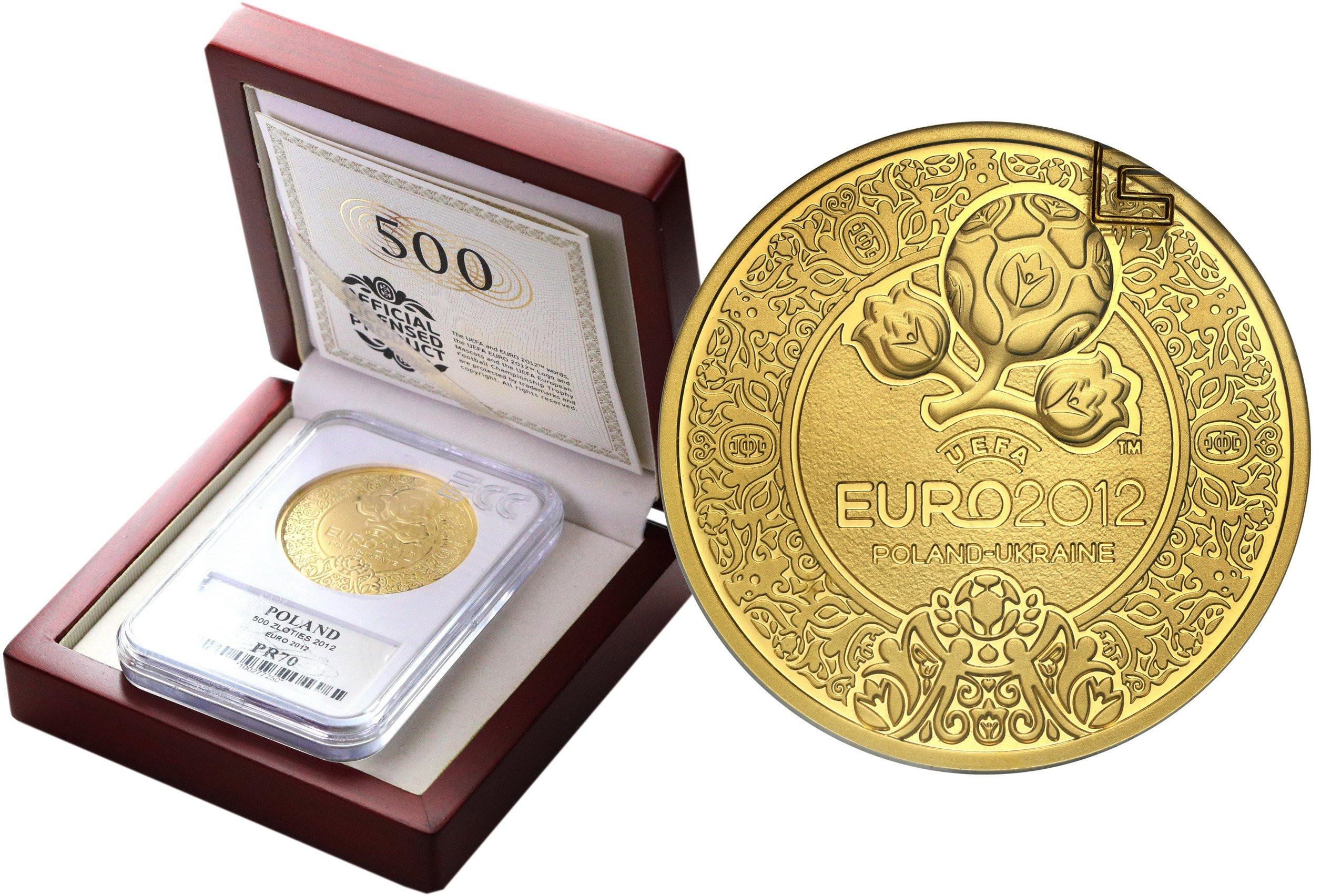 500 złotych 2012 UEFA EURO Piłka Nożna GCN PR70 - 2 uncje złota