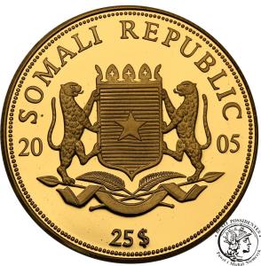 Somalia 25 szylingów 2005 Benedykt XVI (1/4 uncji złota) st.L