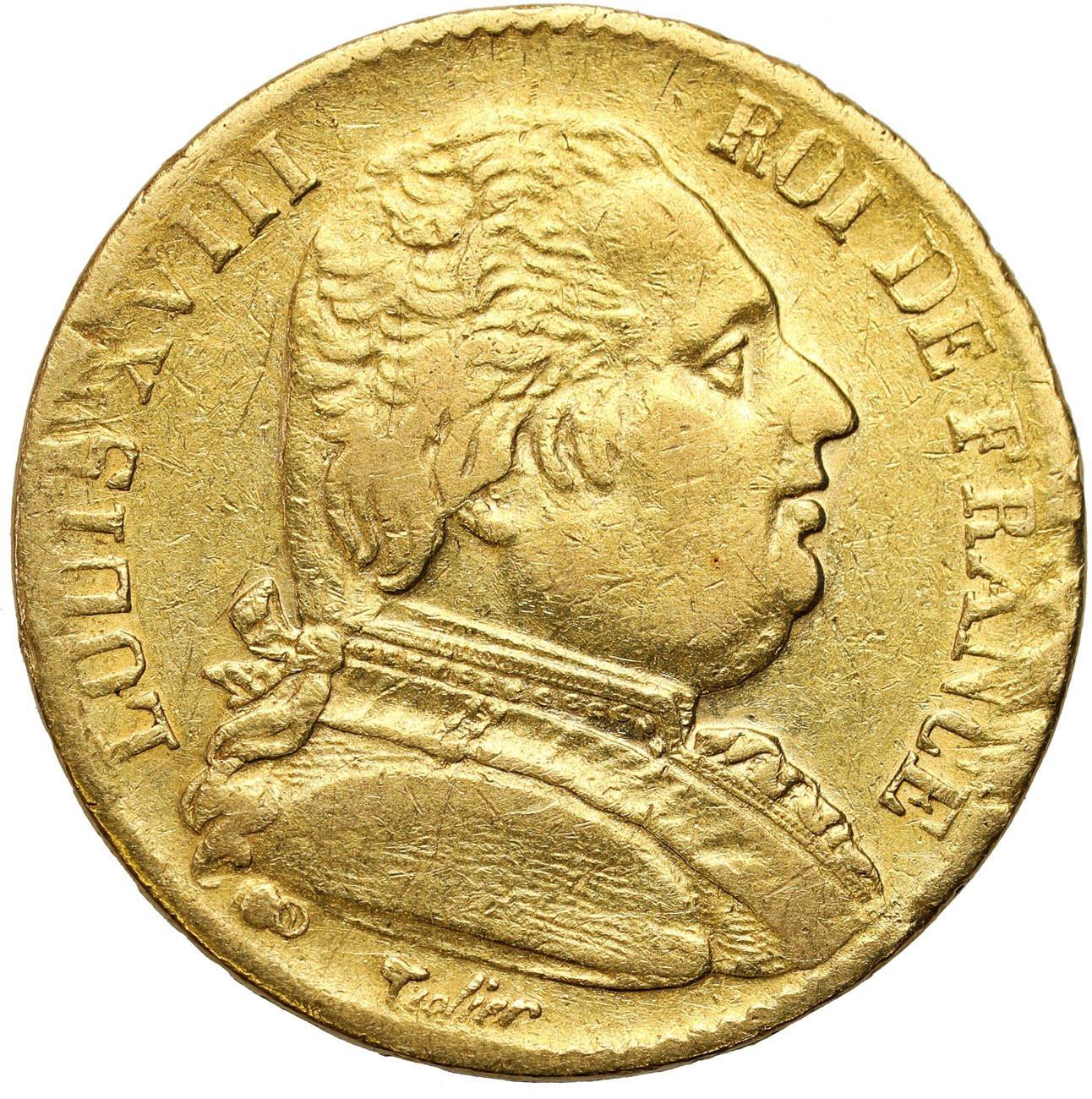 Francja. Ludwik XVIII 20 franków 1815 A, Paryż