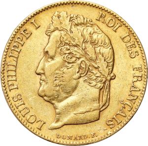 Francja. Ludwik Filip I. 20 franków 1844 A, Paryż