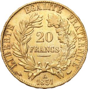 Francja. 20 franków 1851 A II Republika - RZADKIE
