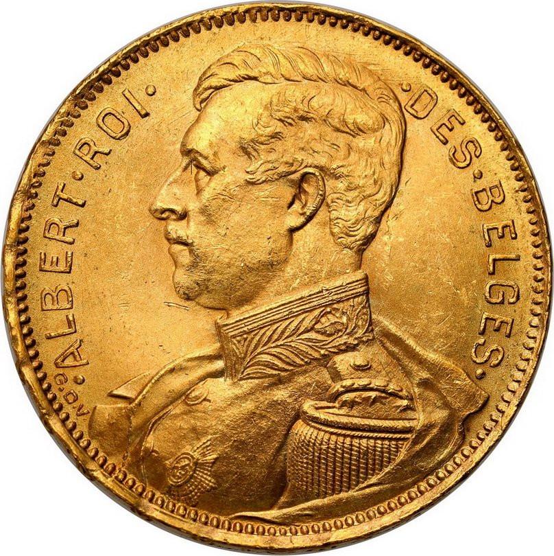 Belgia Albert I (1909-1934) 20 franków 1914