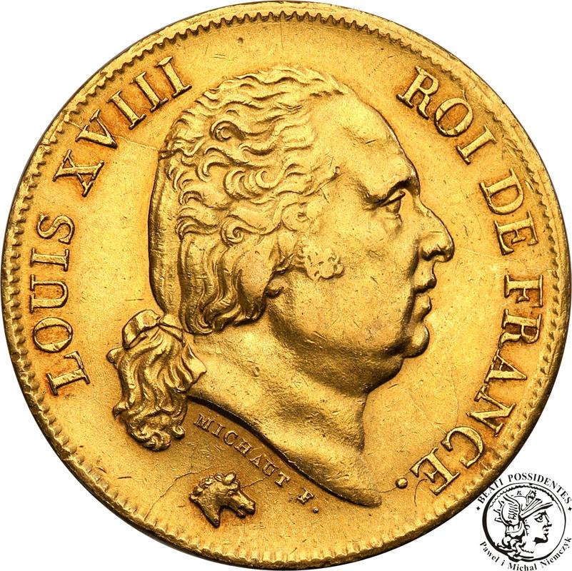 Francja Ludwik XVIII 40 franków 1818 W st.2-