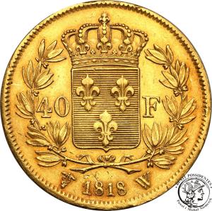 Francja Ludwik XVIII 40 franków 1818 W st.2-