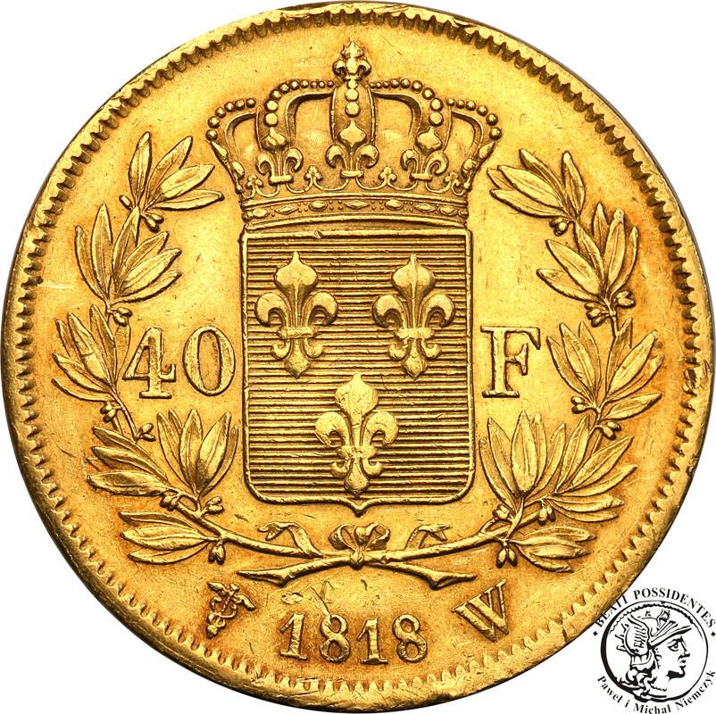 Francja Ludwik XVIII 40 franków 1818 W st.2-