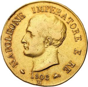 Włochy Napoleon I Bonaparte (1805-1814). 40 Lirów 1808 M Mediolan