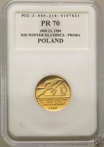 PRÓBA 2000 złotych 1980 Lake Placid PR70