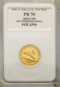 2000 złotych 1980 Lake Placid PR70