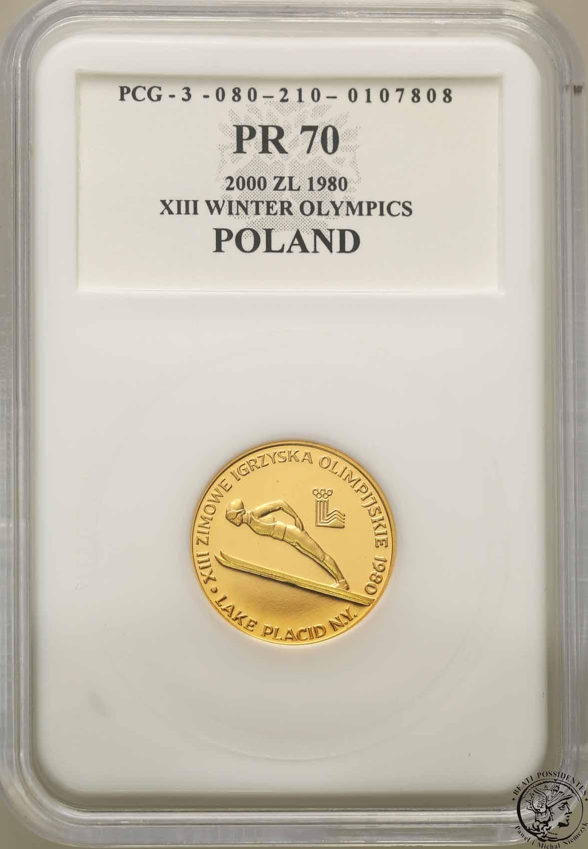 2000 złotych 1980 Lake Placid PR70