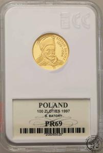 Polska III RP 100 złotych 1997 Stefan Batory GCN PR69