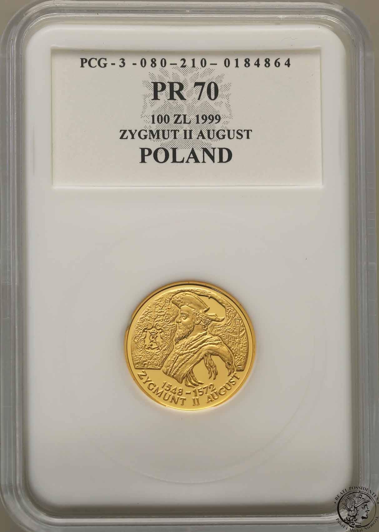 Polska III RP 100 złotych 1999 Zygmunt II August PR70