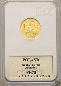 Polska 100 złotych 1999 Władysław IV Waza PR70